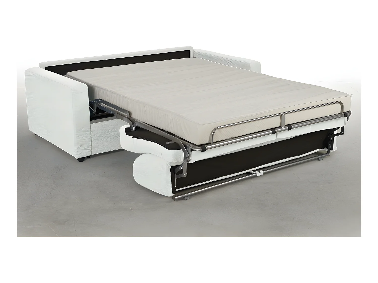 Canapé convertible MIDNIGHT EXPRESS 120cm matelas 16cm polyuréthane blanc