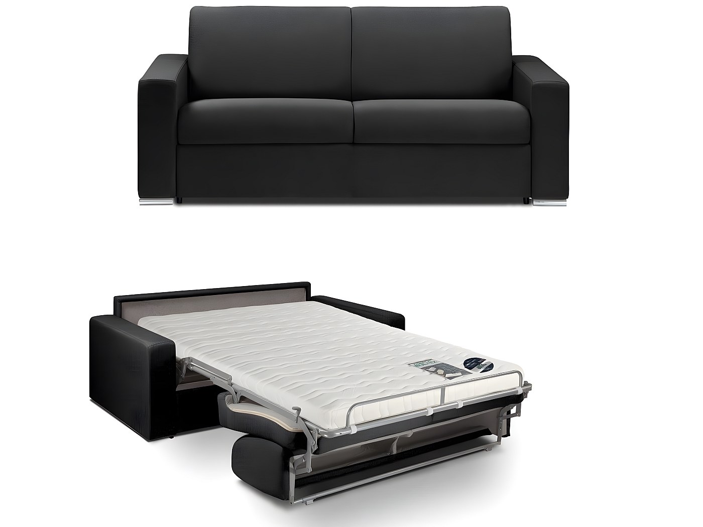 Canapé D'angle Convertible Avec Matelas Bultex Canapé EXPRESS BULTEX DREAM Convertible 120 cm microfibre gris