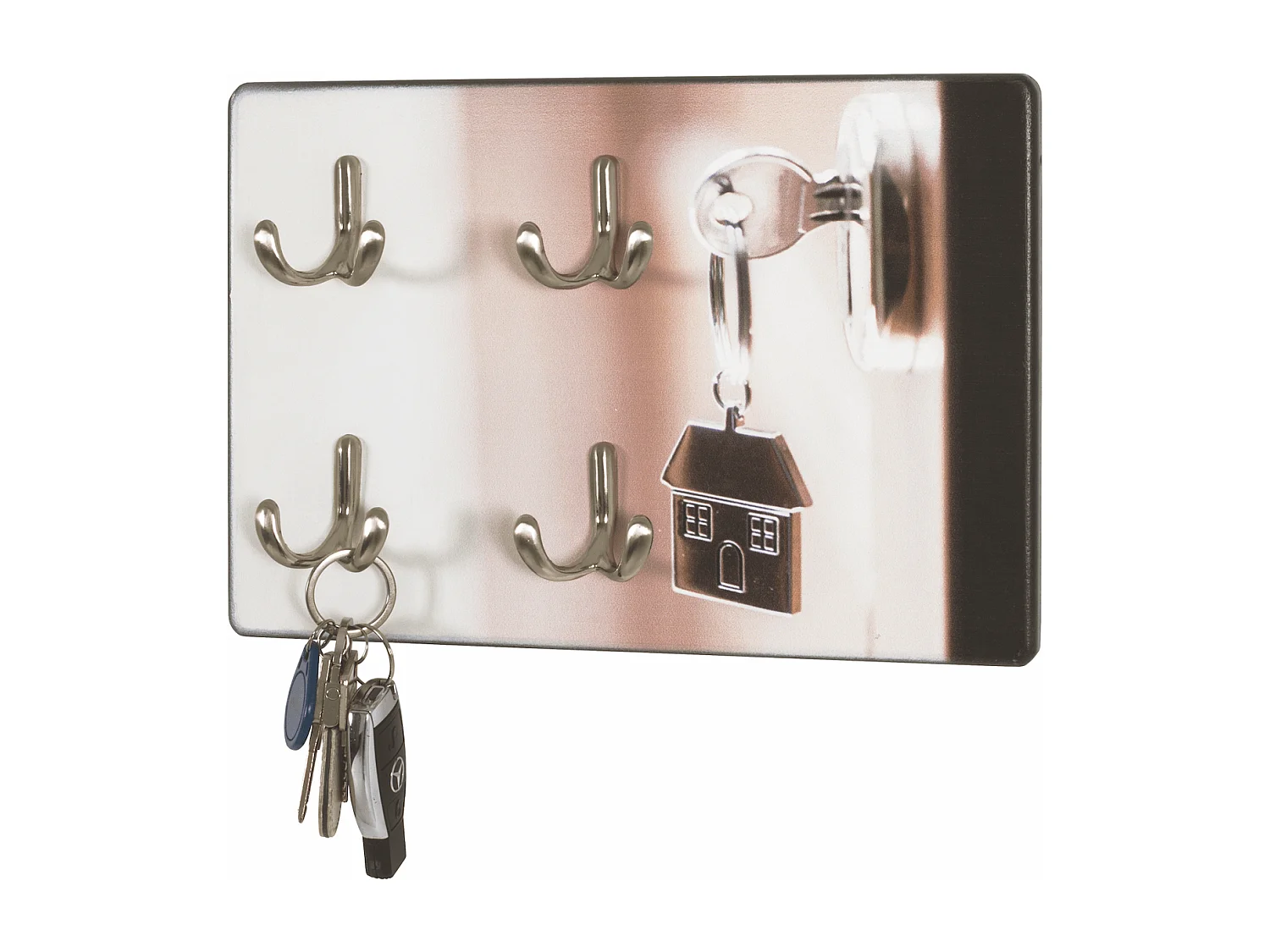 Tableau à clés design motif serrure 4 crochets Ester