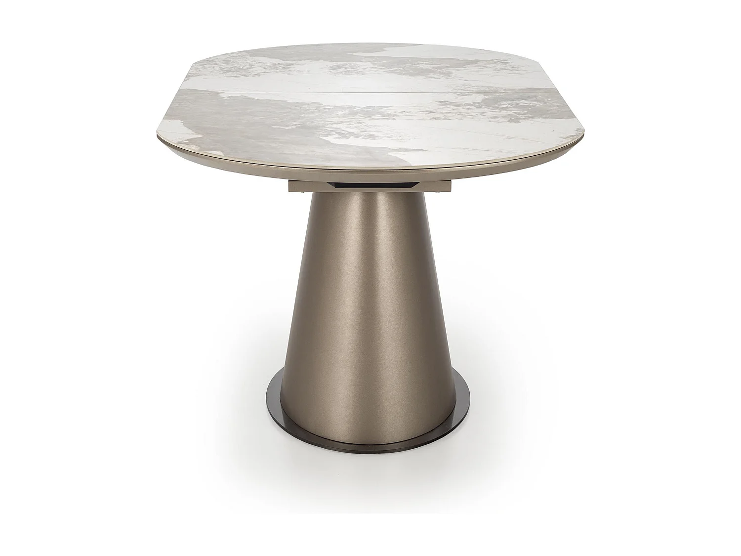 Table à manger extensible métal & marbre cappuccino 160cm Calexo