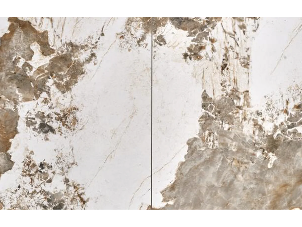 Cappuccino tavolo da pranzo allungabile in metallo e marmo 160cm Calexo