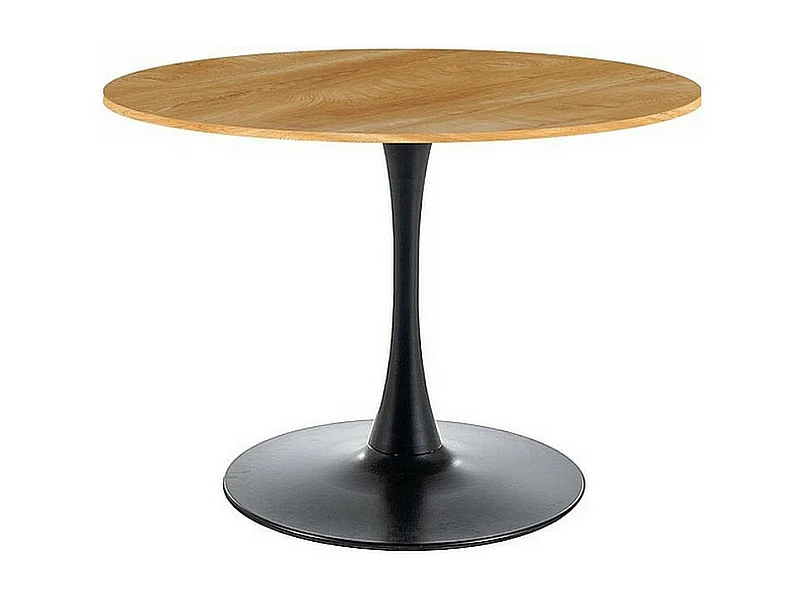 Table ronde noire et bois 90cm Stab