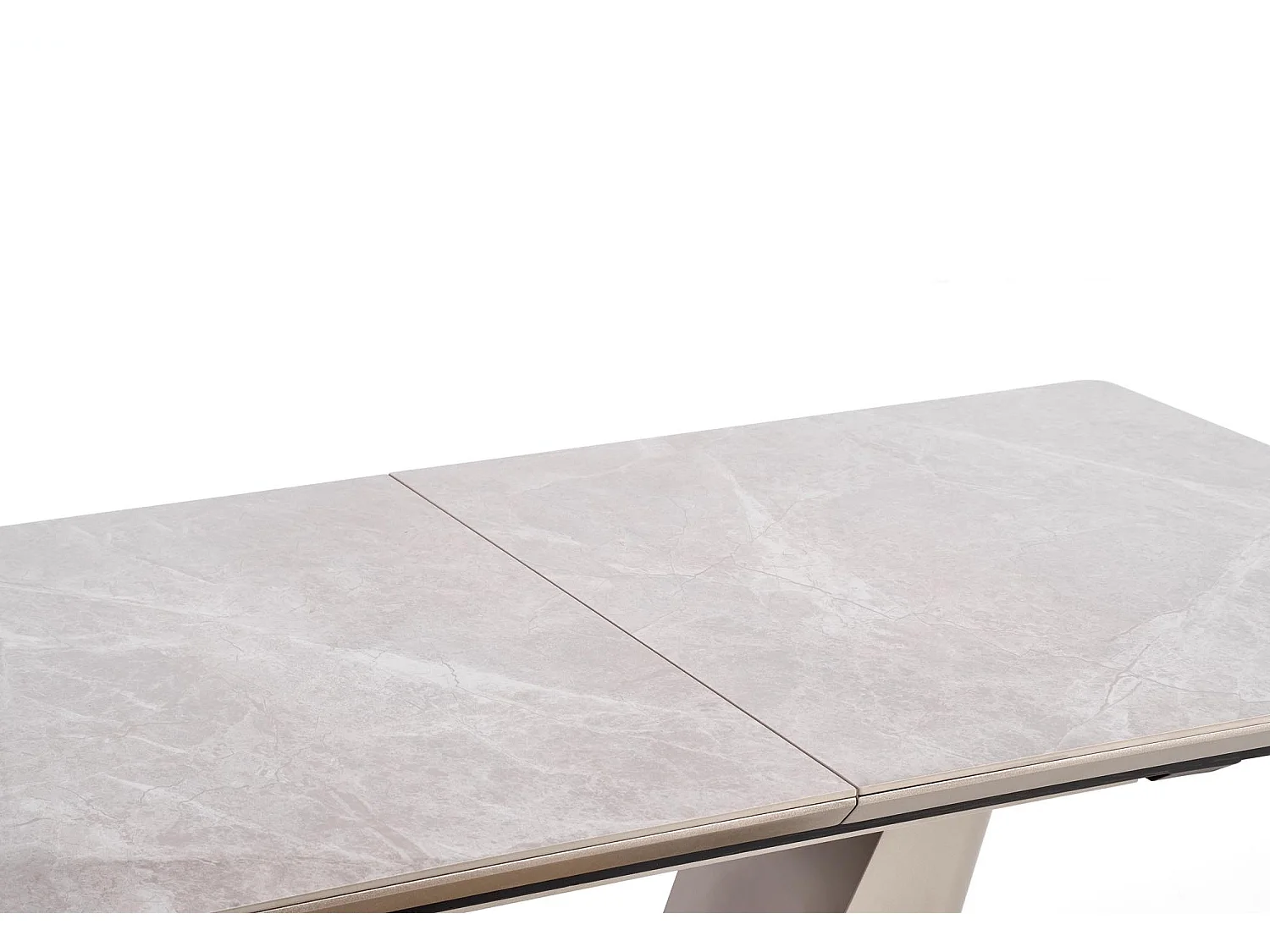 Tavolo allungabile con piano in simil marmo e base design EAGLE grigio e oro