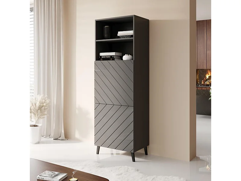 Vetrina design grigio Yaka 60 cm