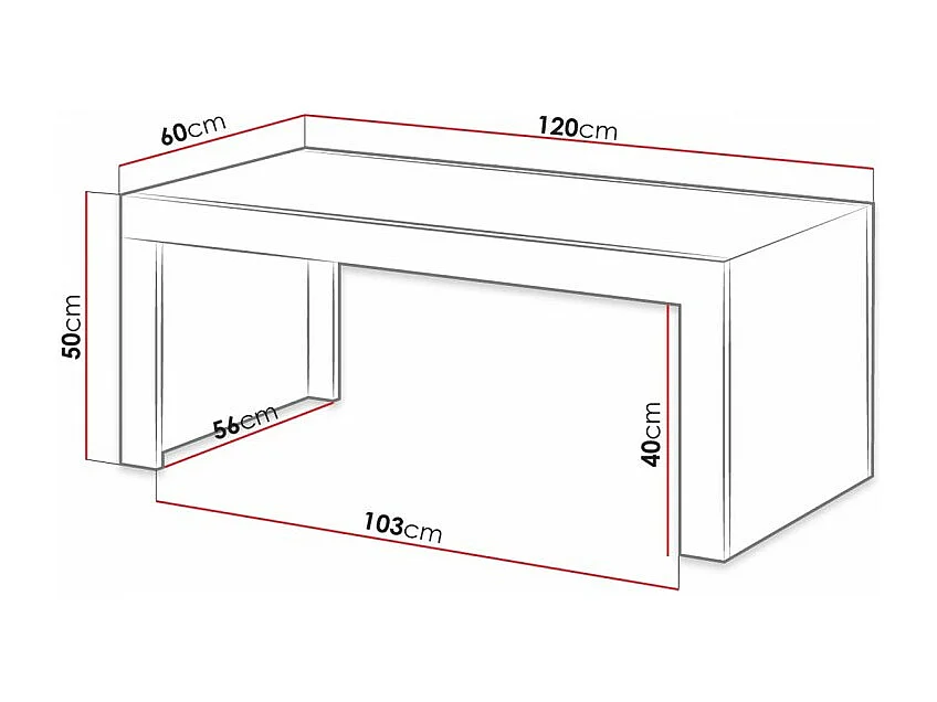 Mesa de centro 120cm roble y antracita Yosh