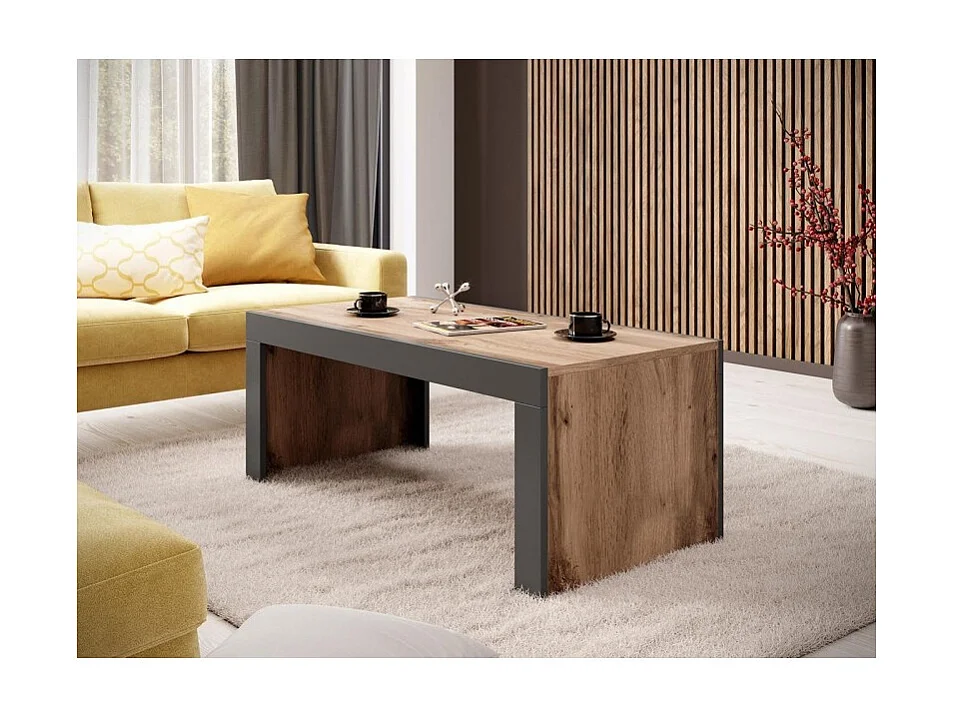 Tavolino da 120 cm in rovere e antracite Yosh