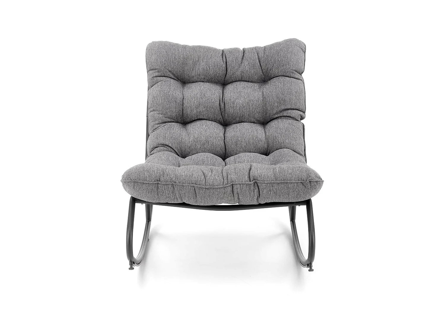 Rocking chair design avec coussin en tissu gris Cargo