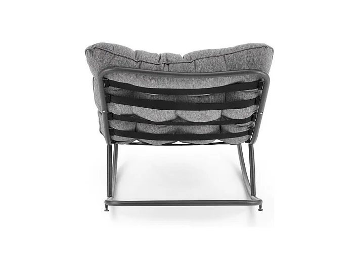 Rocking chair design avec coussin en tissu gris Cargo