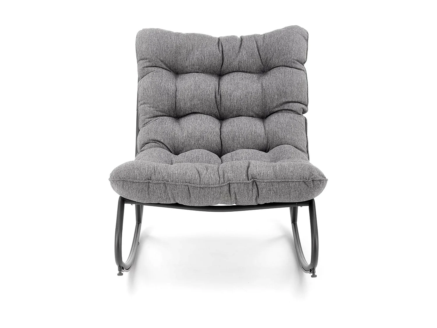 Rocking chair design avec coussin en tissu gris Cargo