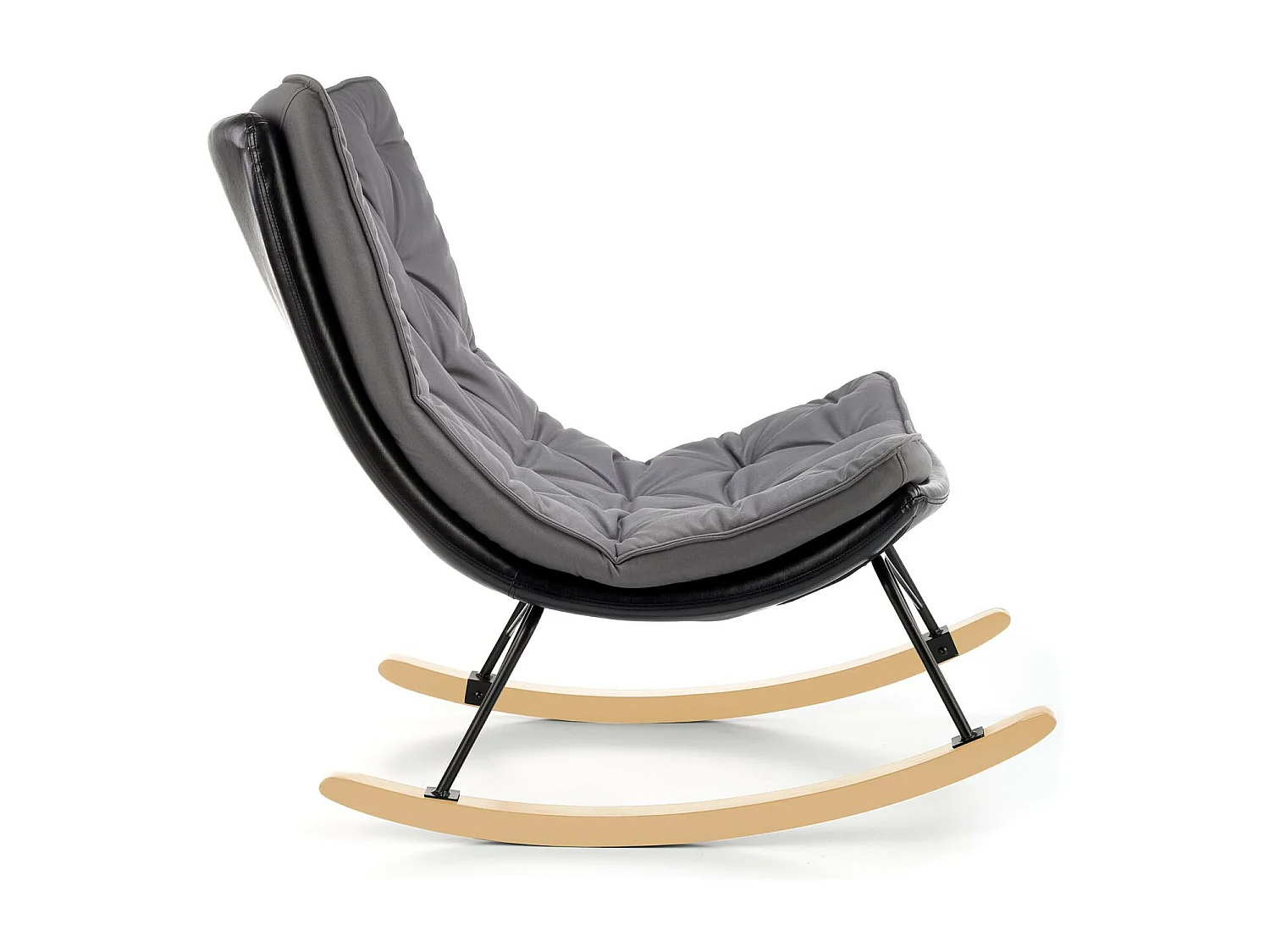 Rocking Chair design avec structure en métal noir et bois massif IMAGINE