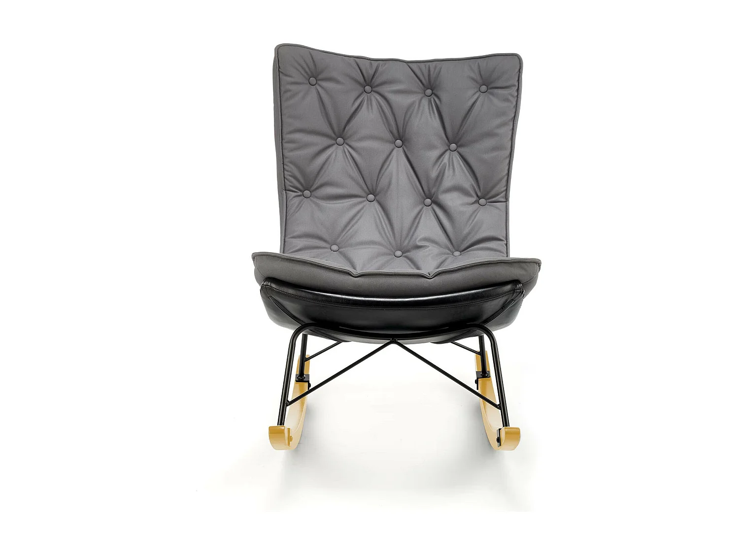 Rocking Chair design avec structure en métal noir et bois massif IMAGINE