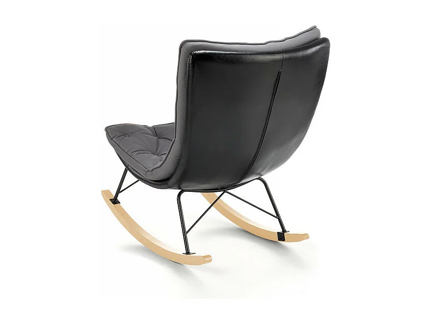 Rocking Chair design avec structure en métal noir et bois massif IMAGINE