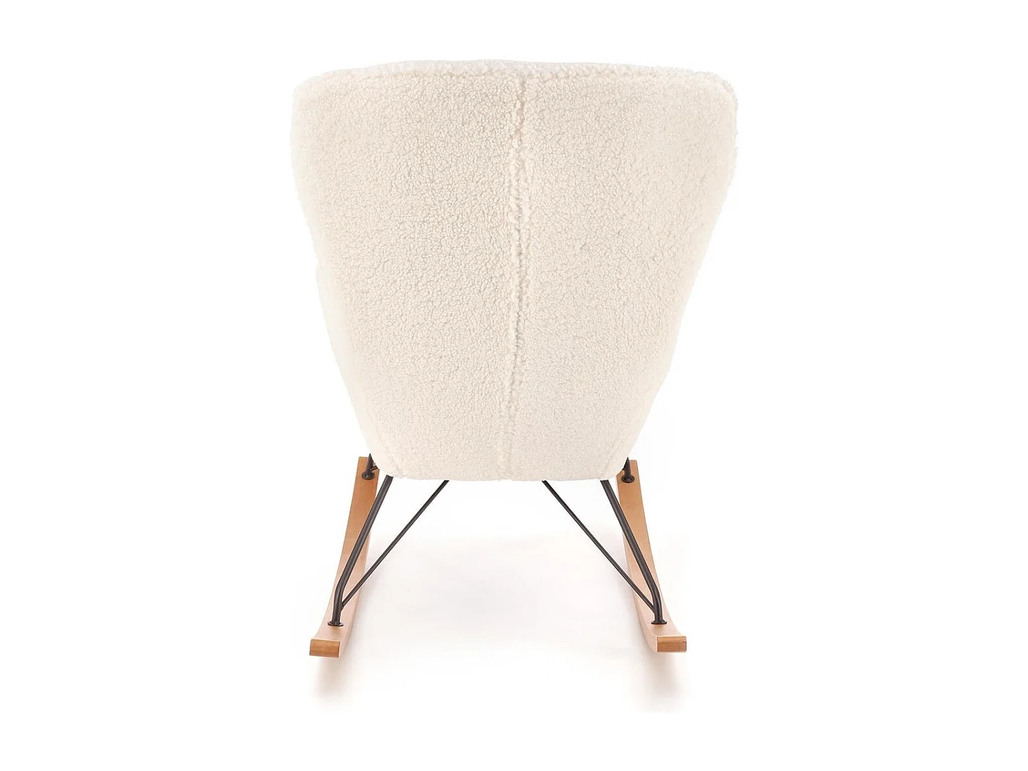 Mecedora de tela rizada con base de metal y madera maciza URIELL 2