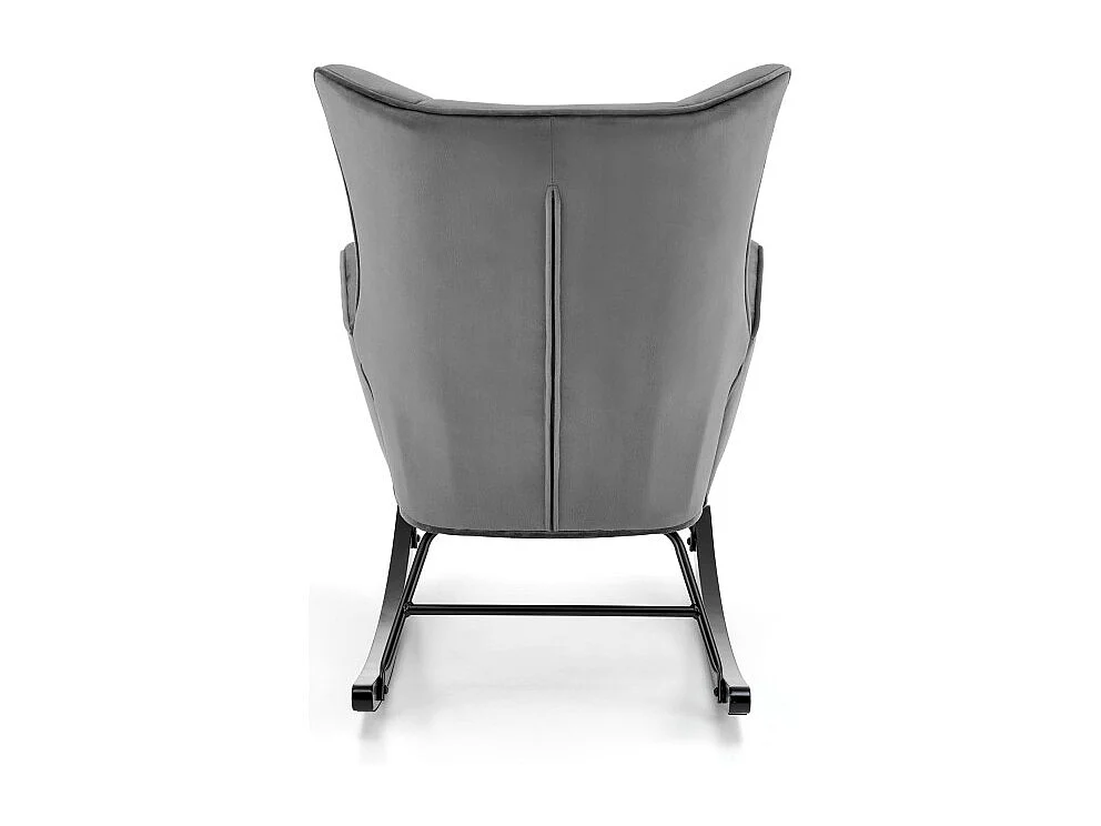 Mecedora de diseño en terciopelo gris con reposabrazos Market