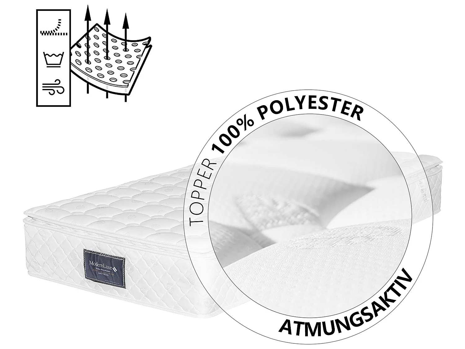 Lit coffre - avec espace de rangement - gris 90x200 cm avec matelas - Sweiko