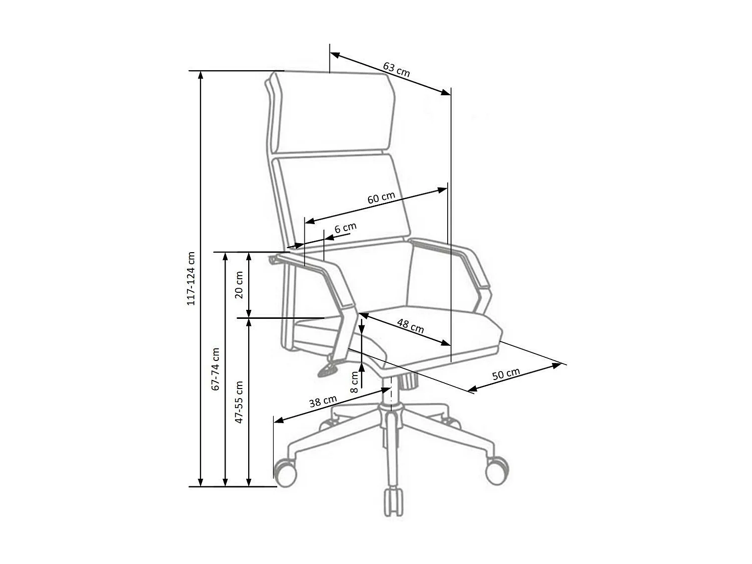 Fauteuil de bureau noir et blanc design Clasto