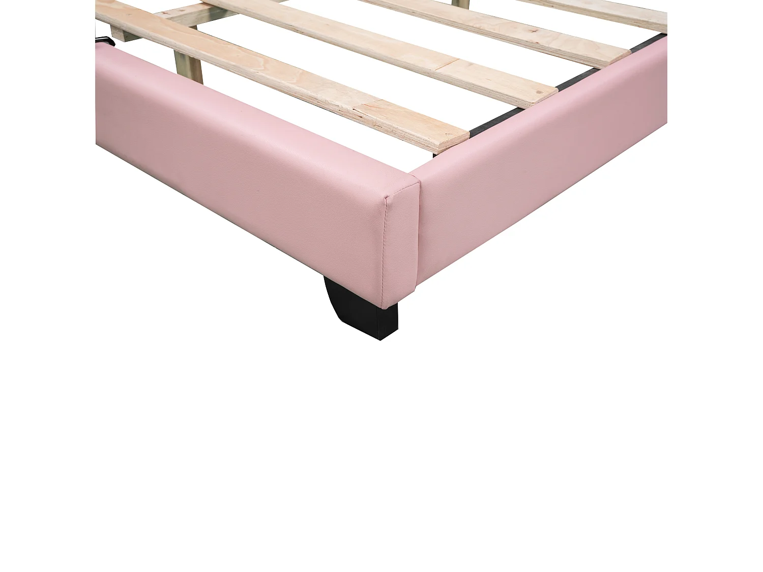 Lit enfant avec sommier Cadre de - 140 x 200 cm rose couronne - Sweiko