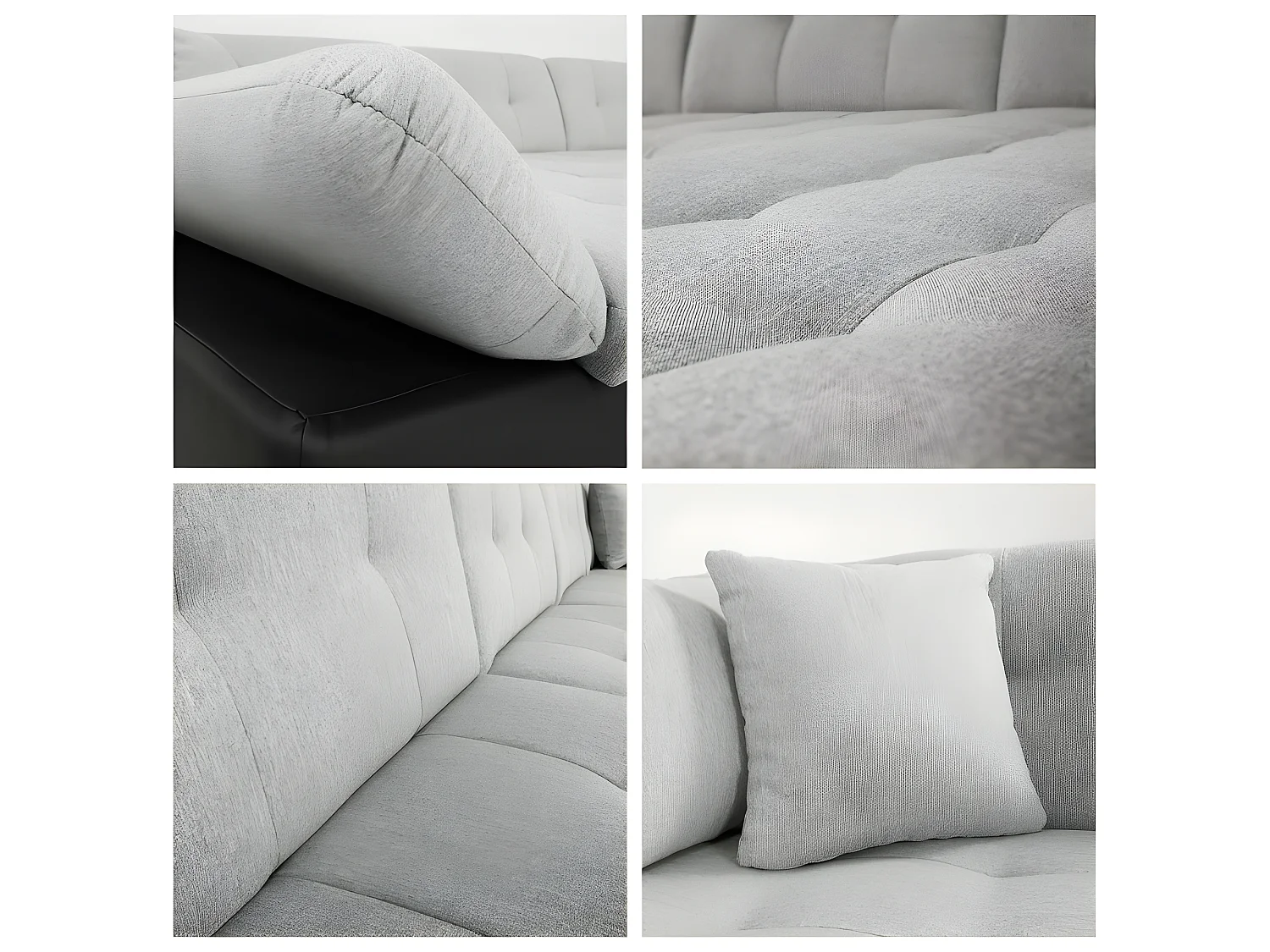 Canapé panoramique convertible GENIRO angle droit beige