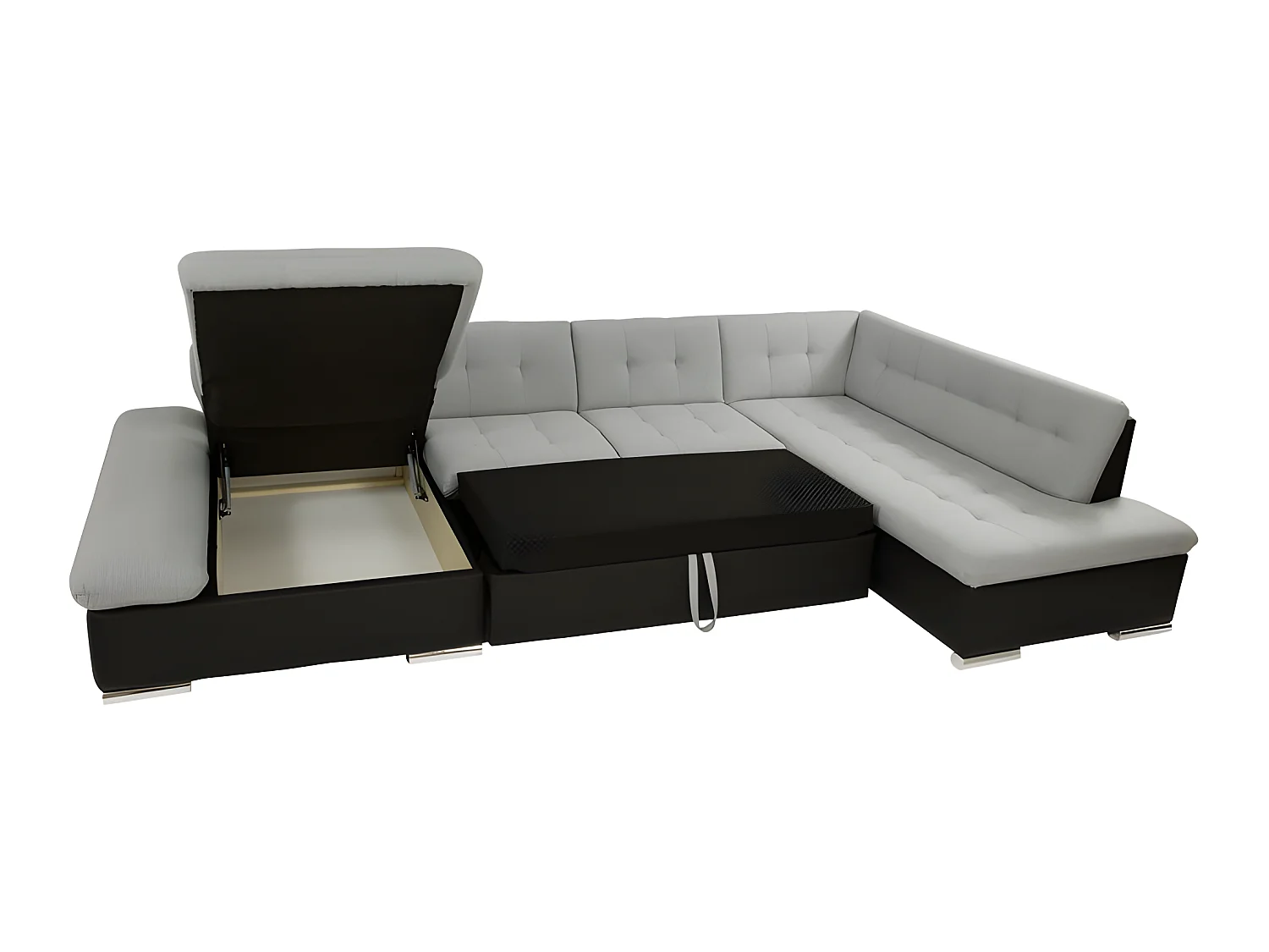 GENIRO panoramische slaapbank haaks beige