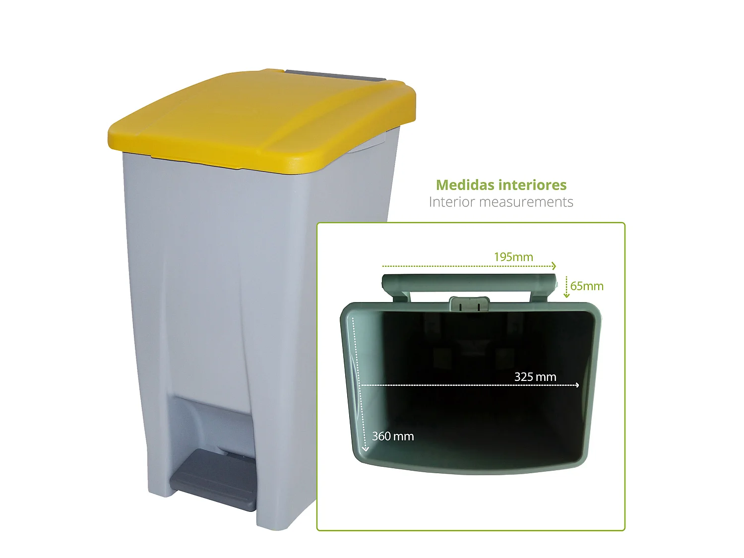 Cube de déchets sélectif 60 Litroamarillo 490x380x700 mm