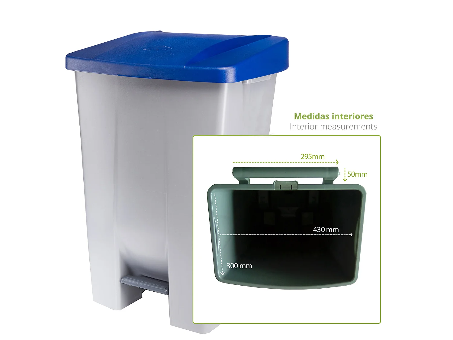 Cube de déchets sélectif 80 Litroazul 490x415x735 mm