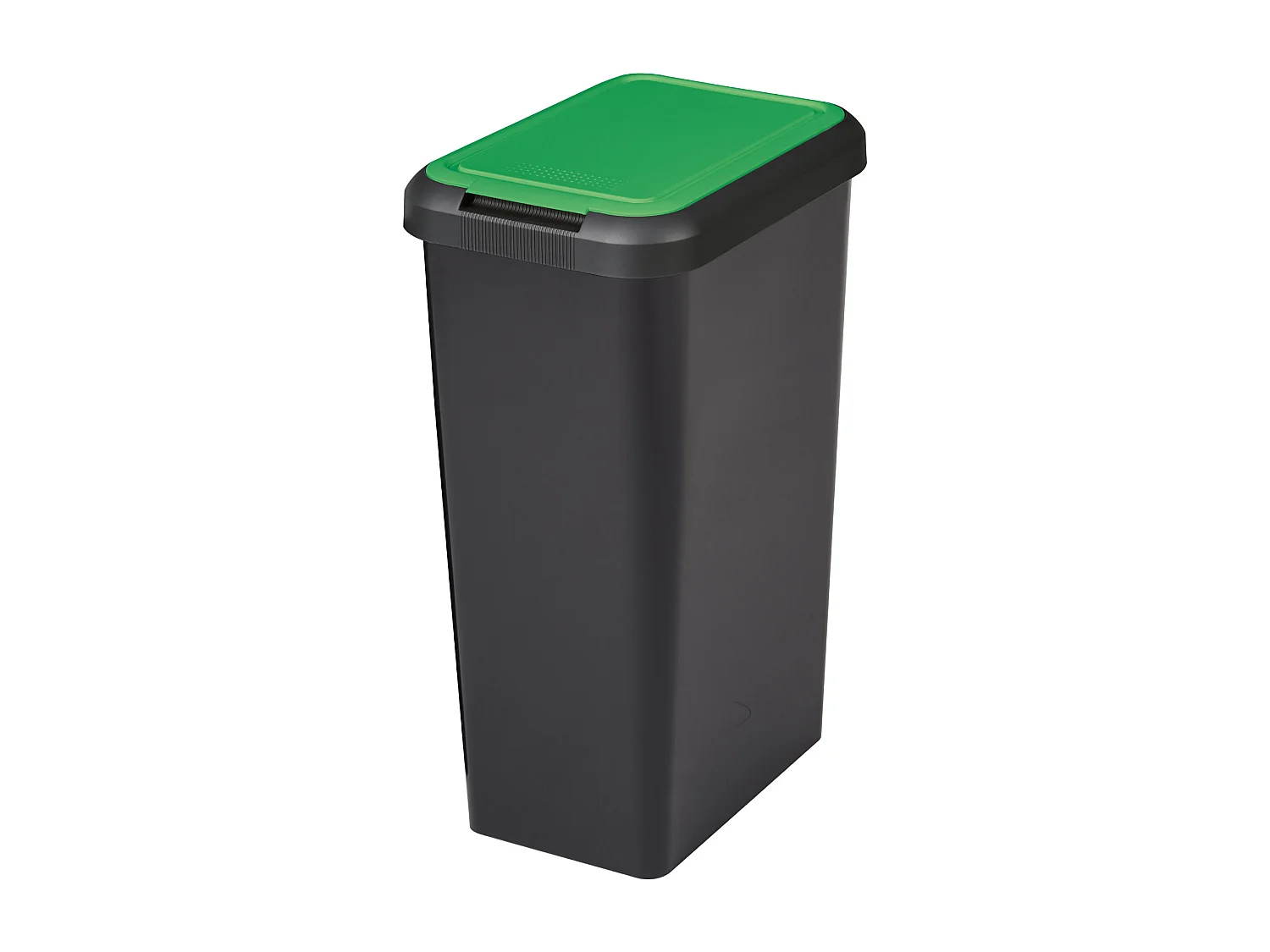 Poubelle Touch&lift 45 litres noire avec couvercle vert 29,2 x 39,2 x 59,6