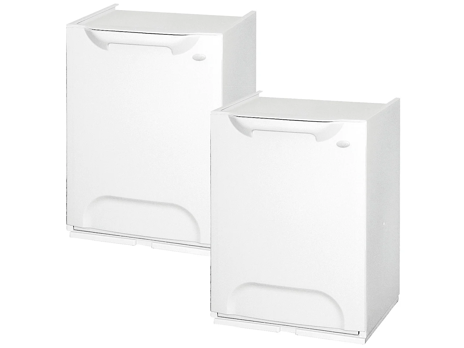 Paquet de 2 lignes de recyclage en polypropylène blanc, avec dépôt à l'intérieur de 40 l au total