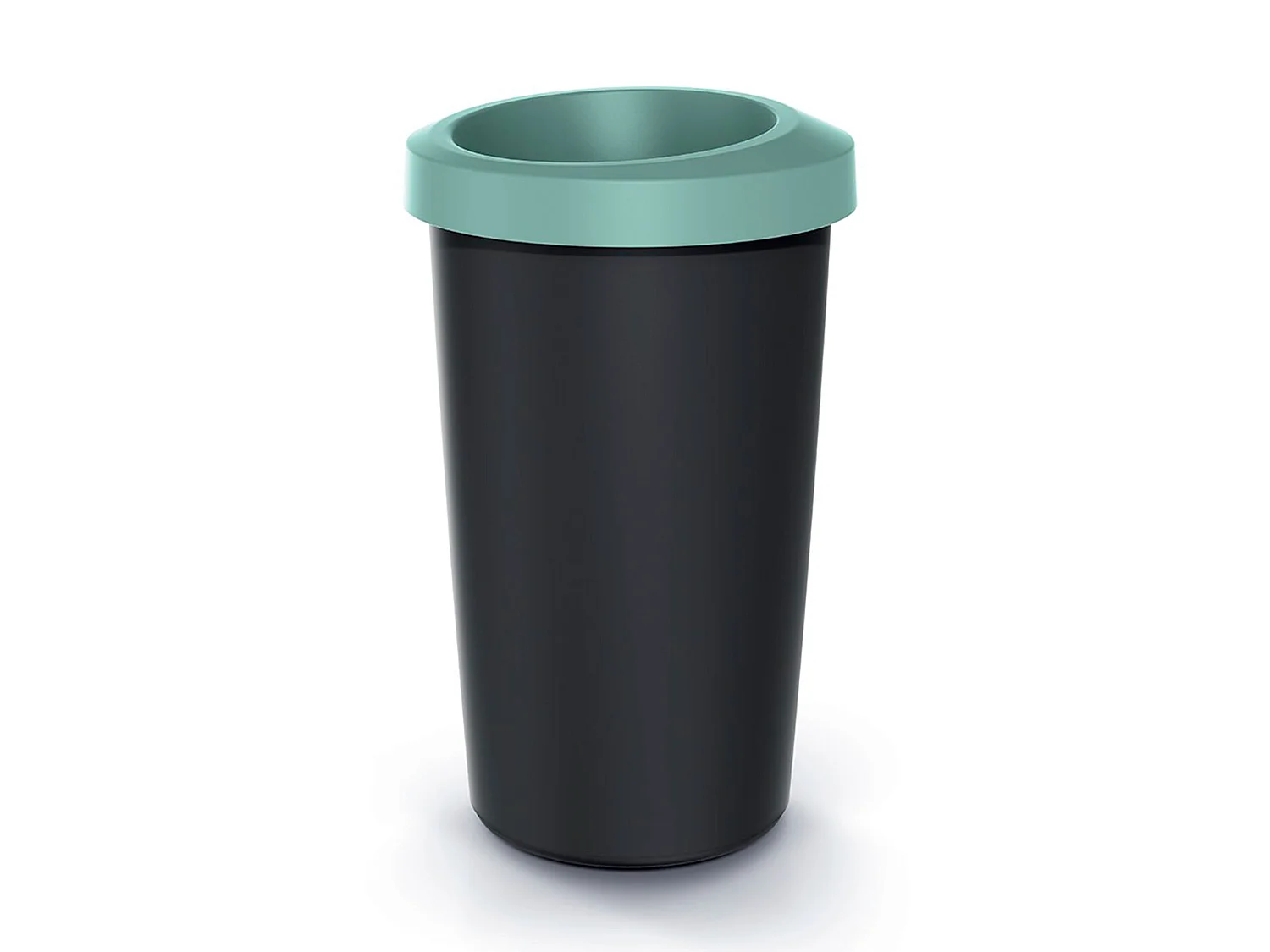 Recyclage Cube 45L Keden dans du plastique avec un couvercle ouvert vert. 39x39x65