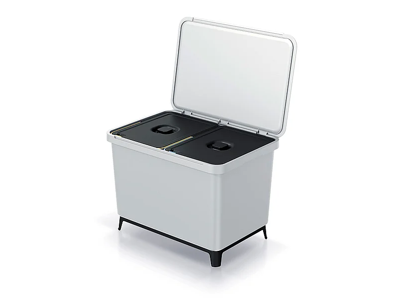 Système de recyclage blanc 2x23L Keden 56x39x41