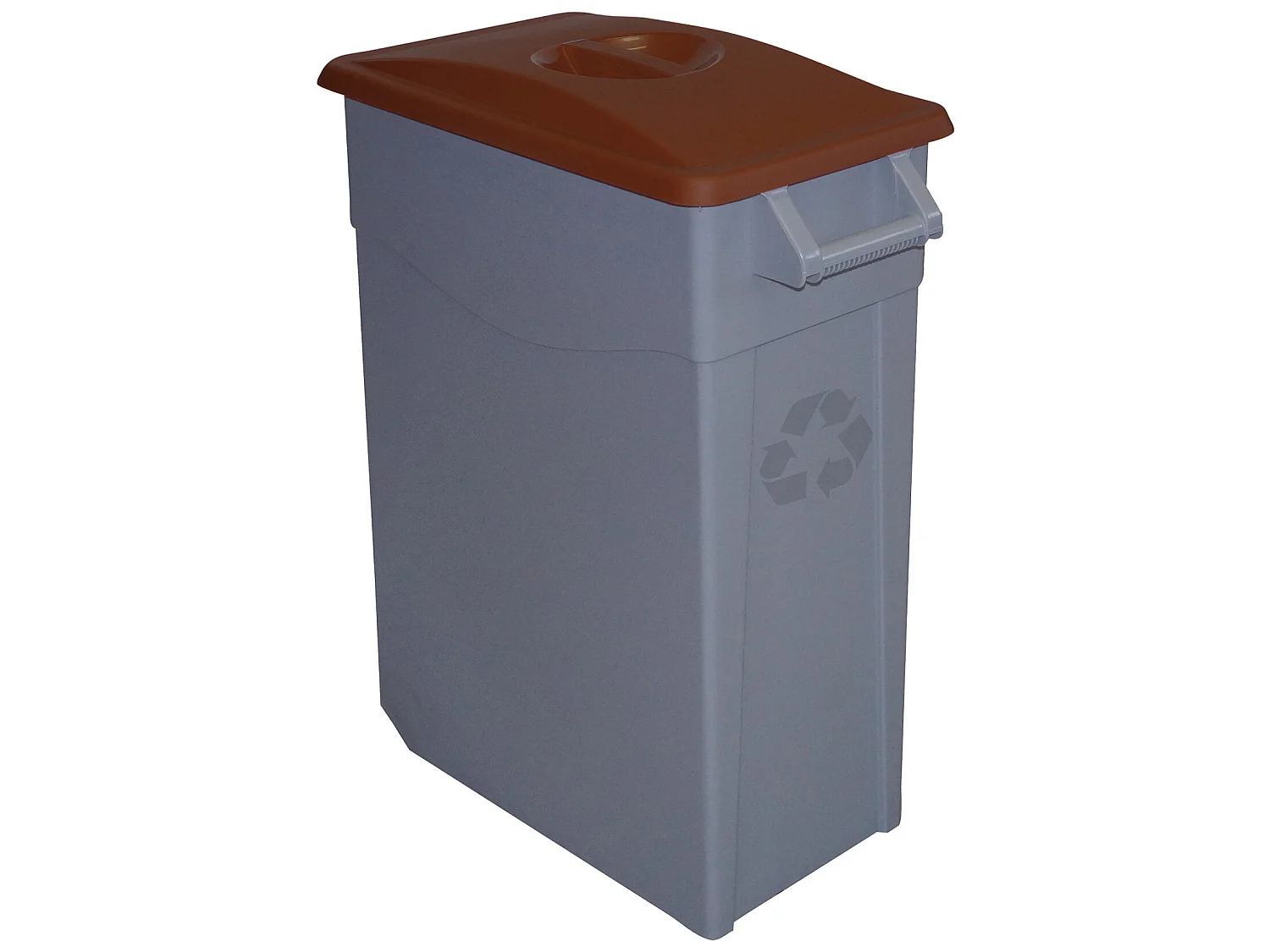 Zeus 65 -liter Cube de déchets fermé - brun 585x290x670 mm