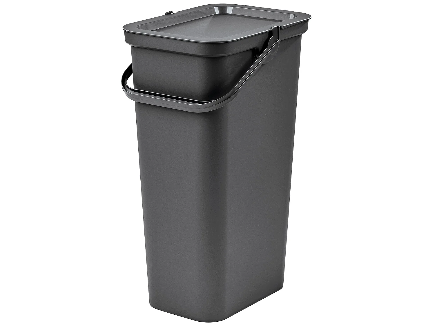 Set de 3 poubelles 40L graphite avec poignée