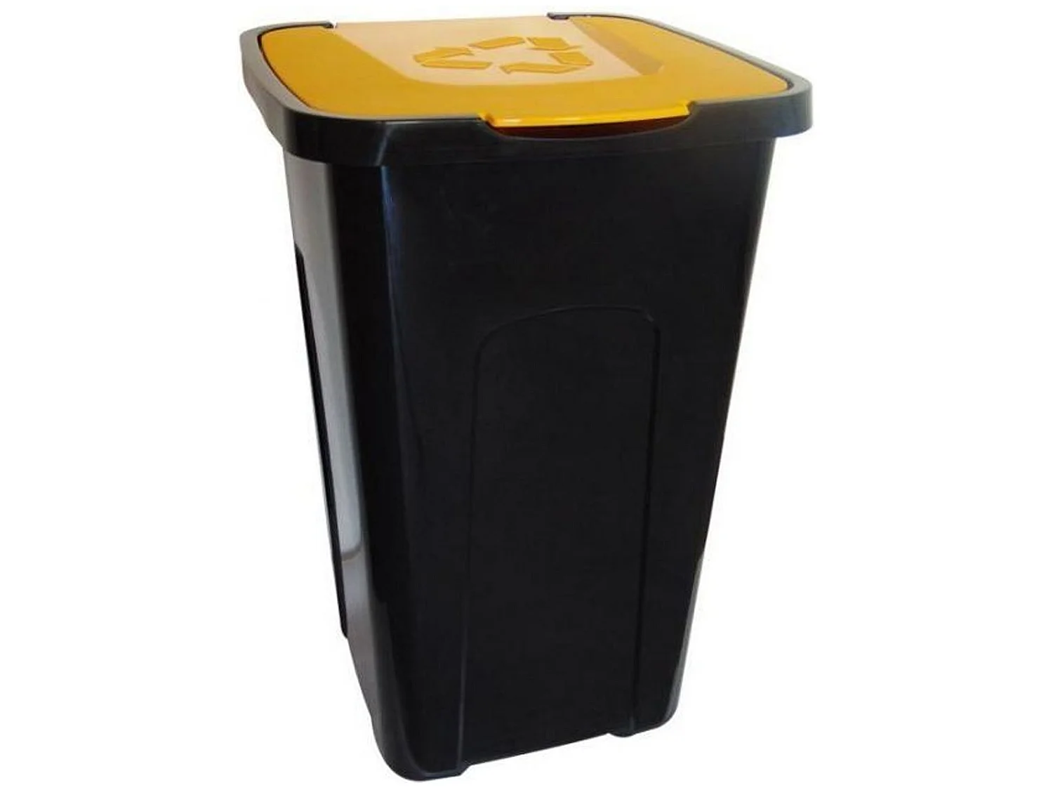 Papier de recyclage en polypropylène, avec couvercle, 50 litres, 36,5x37x55,5 couvercle jaune