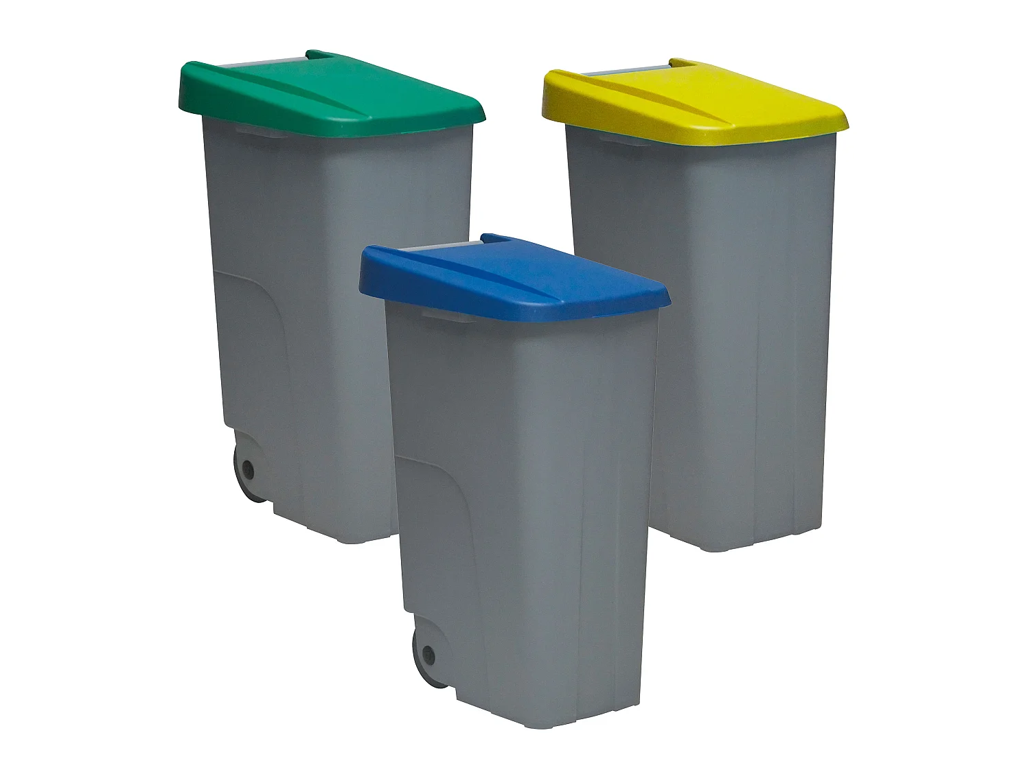 Jeu de 3 bacs de recyclage, capacité 75 litres, compartiment blanc, A40 P24 H38