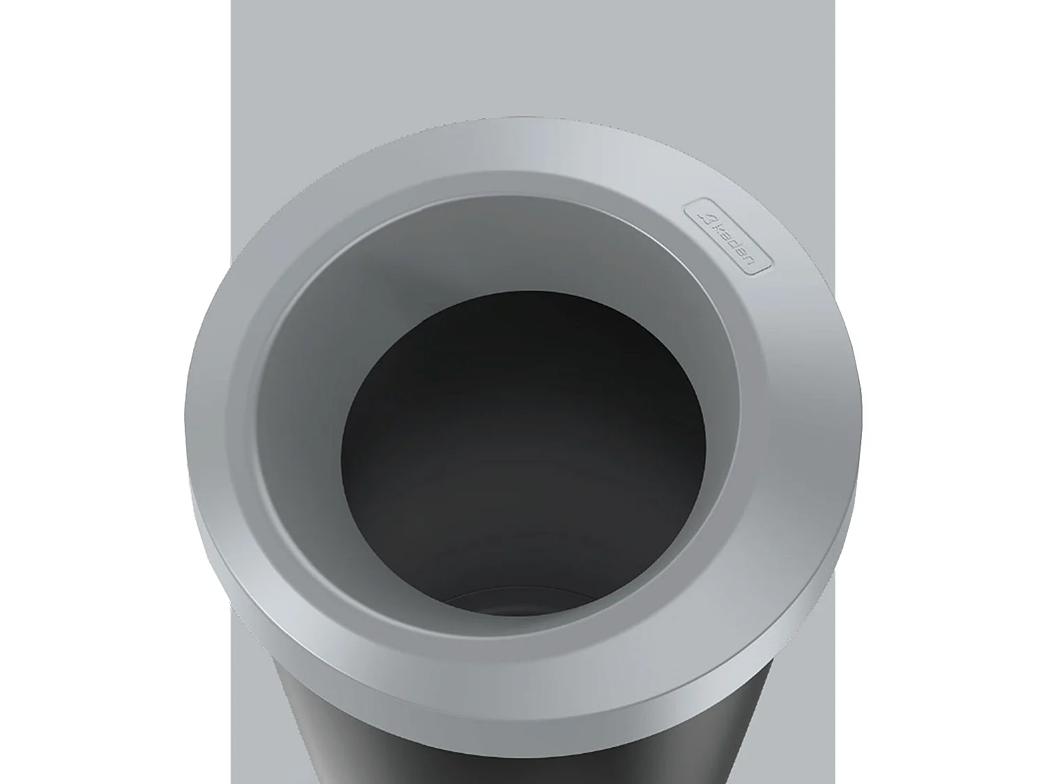 Recyclage Cube 45L Keden en plastique avec un couvercle bleu ouvert. 39x39x65