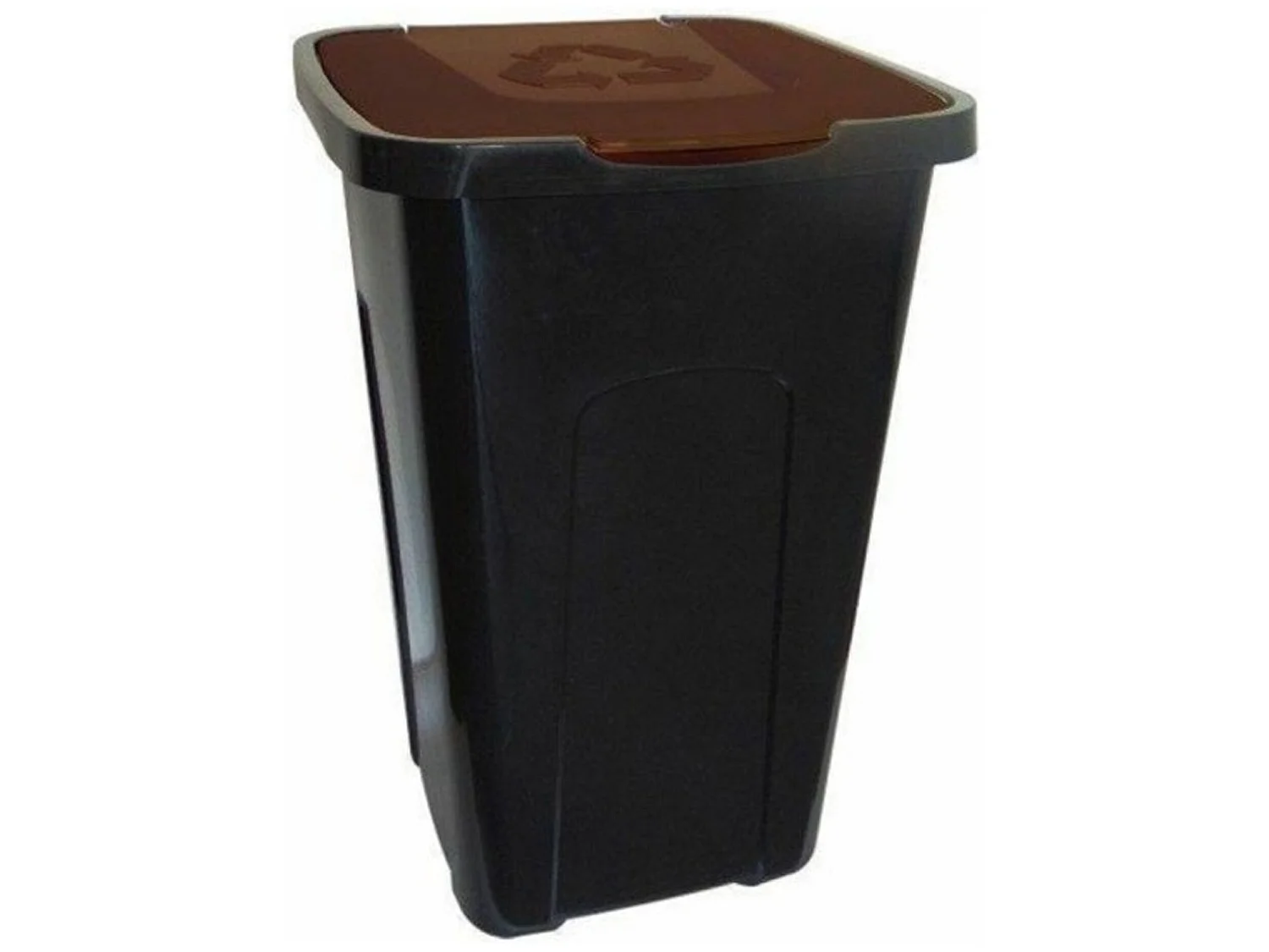 Papier de recyclage en polypropylène, avec couvercle, 50 litres, 36,5x37x55,5 couverture brune