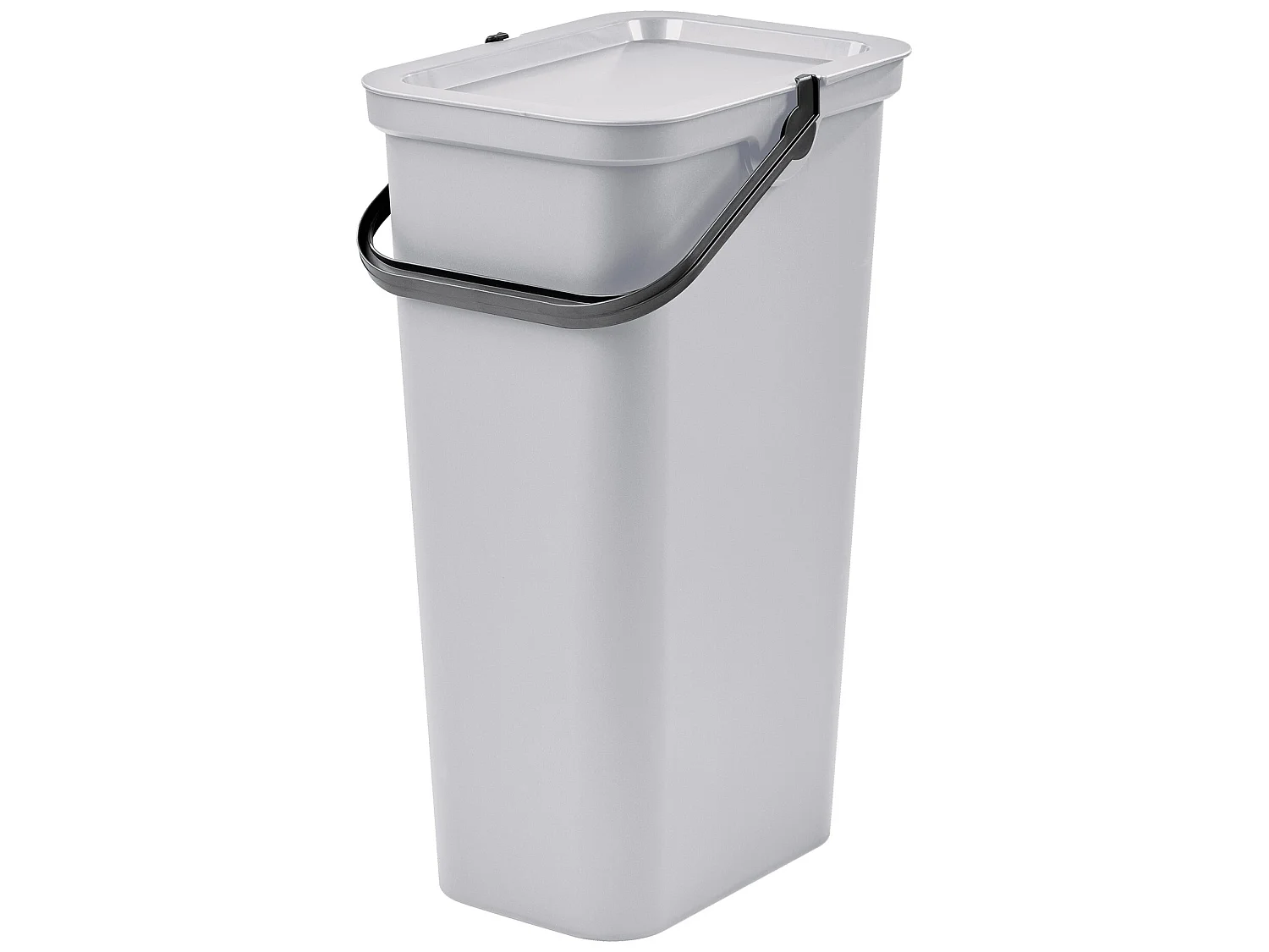 Set de 3 poubelles 25L Blanc avec poignée