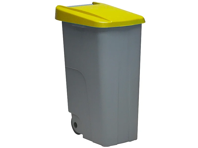 Recycler le cube à ordures 85 litres fermés - jaune 420x570x760 mm