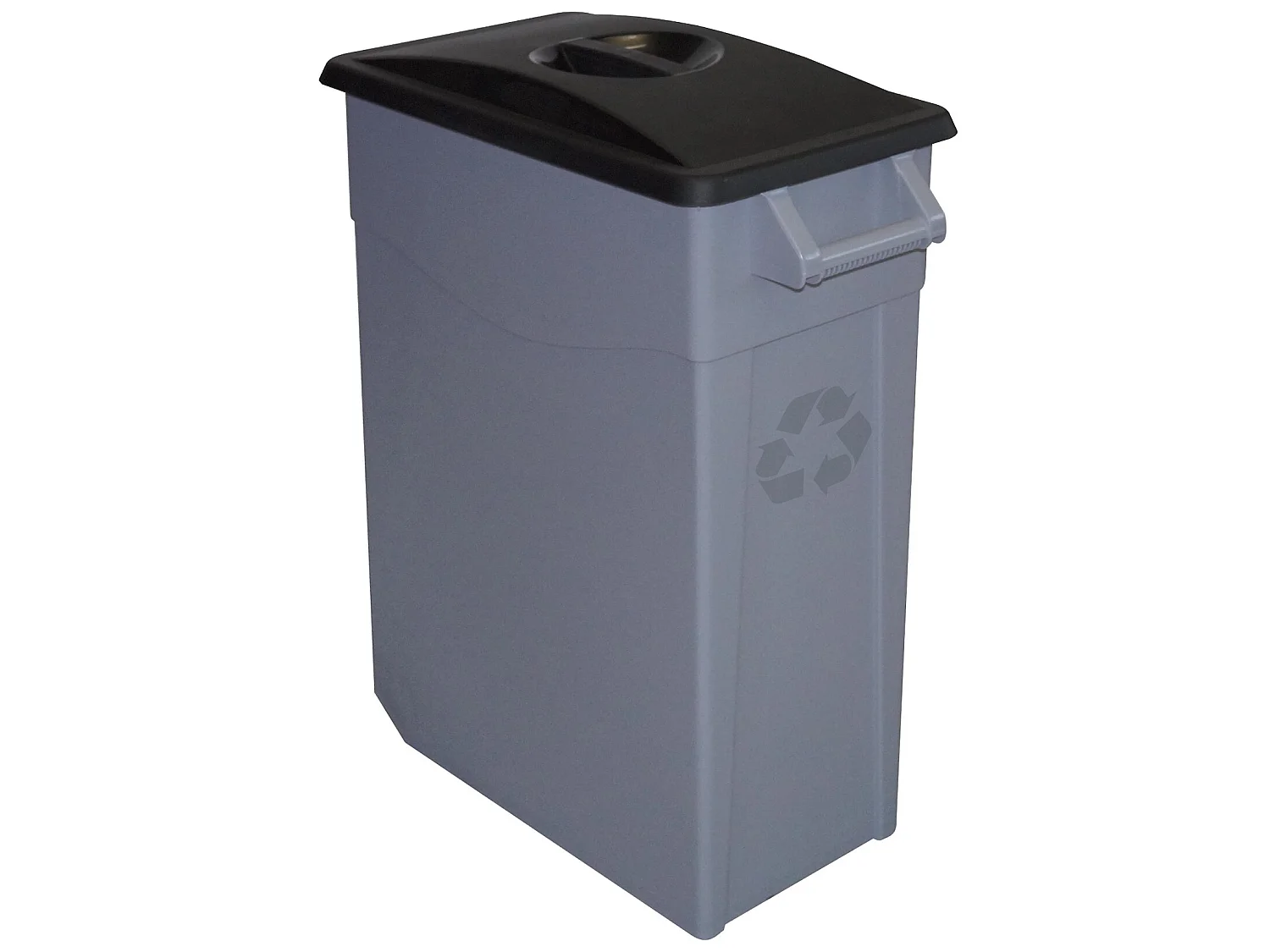 Cube poubelle Zeus 65 litres fermé - noir 585x290x670 mm