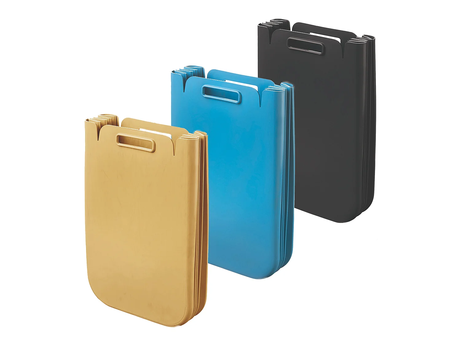 Cube de déchets multi-moussant 3x set pliable 25 litres  One (total 75L), en plastique recyclé, 45x30 cms, en couleur