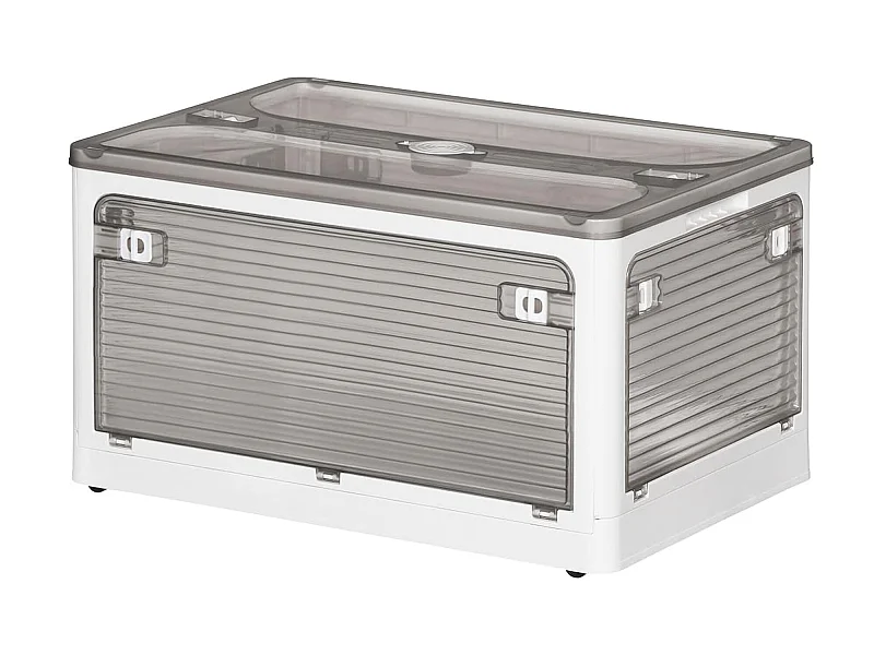 Boîte de rangement pliante multifonctionnelle couleur grise 55L