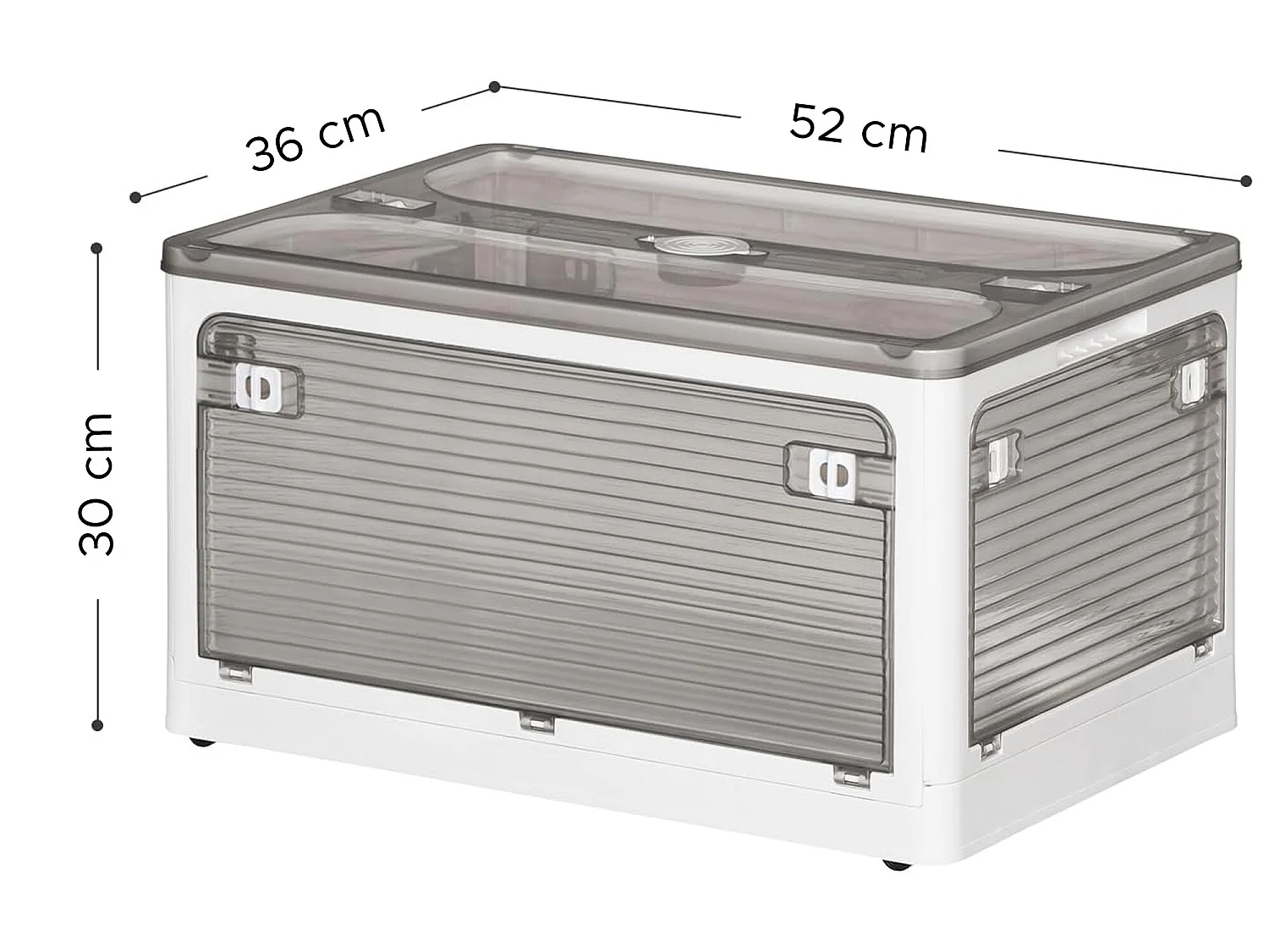 Boîte de rangement pliante multifonctionnelle couleur grise 55L