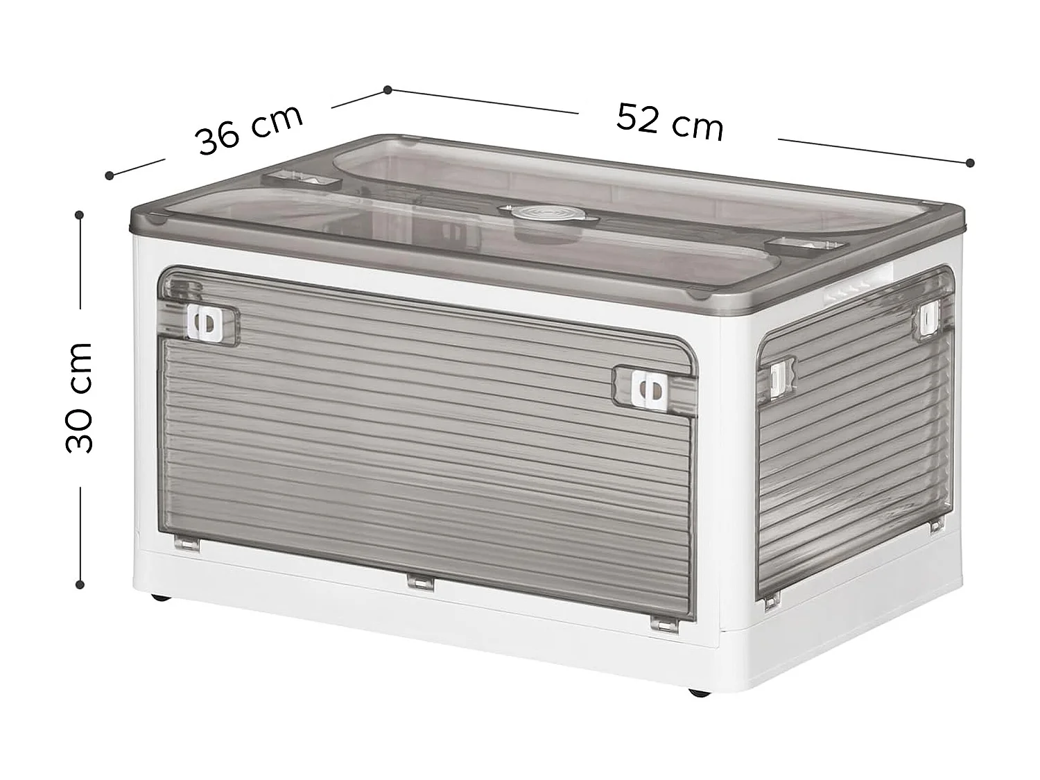 Set de 3 boîtes de rangement pliantes gris 55L