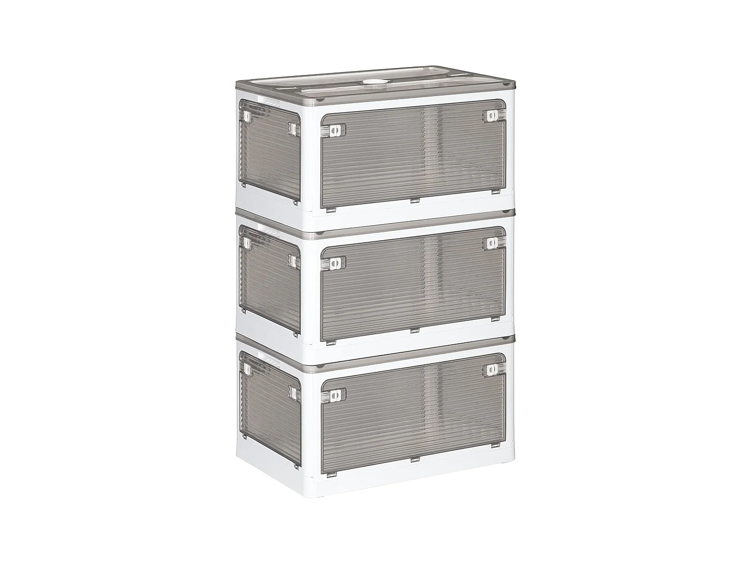 Lot de 3 boîtes de rangement pliantes blanches 40L