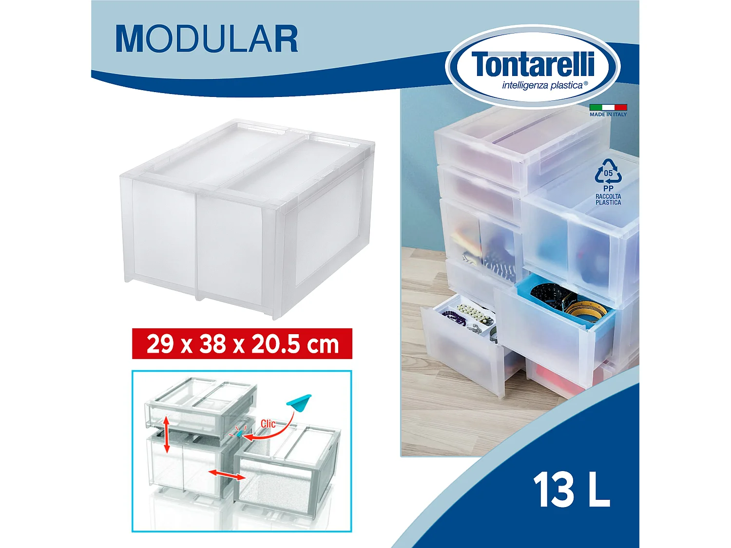 Boîte de rangement "MODULAR" double hauteur