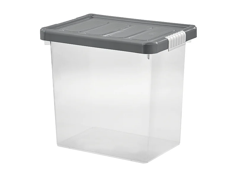 Boîte de rangement avec couvercle + clips + 5 plateaux en graphite