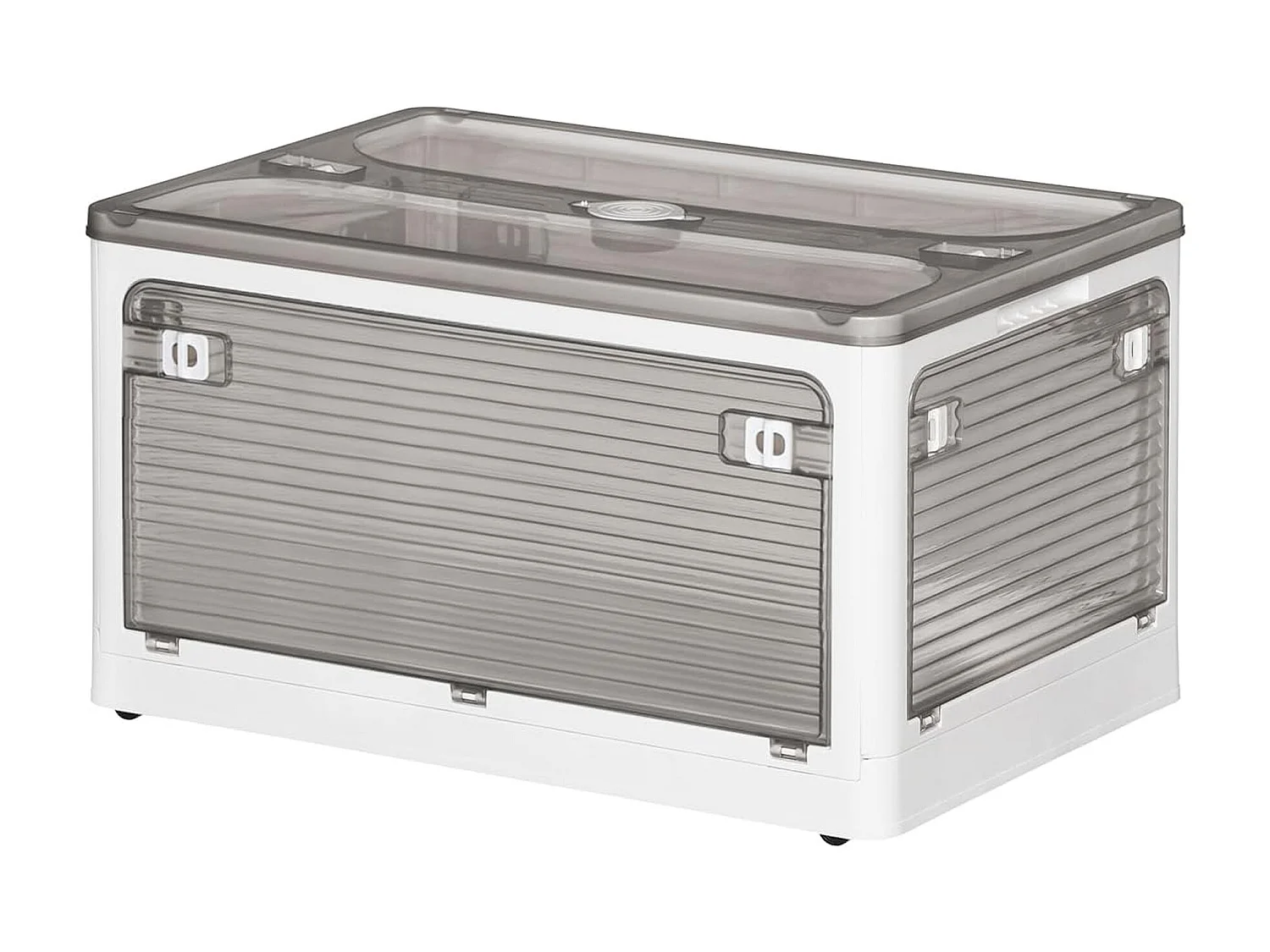 Lot de 3 boîtes de rangement pliables grises 28l