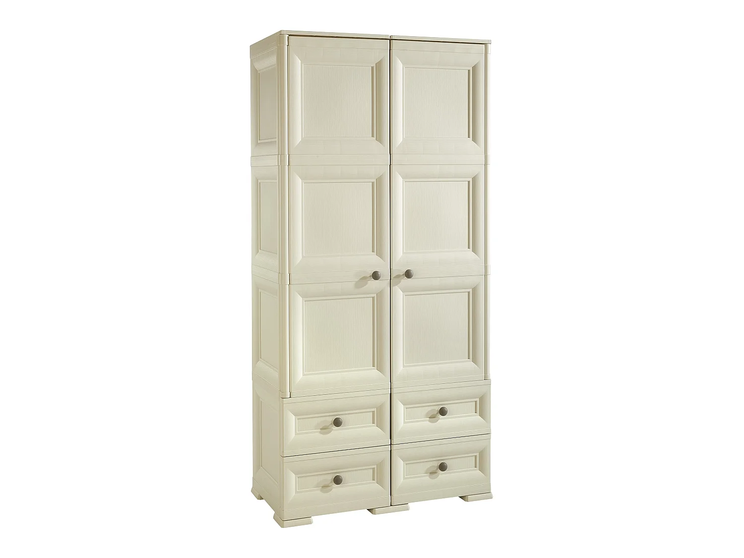 Armoire haute avec 4 tiroirs et 6 étagères finition bois gris 279x43x164