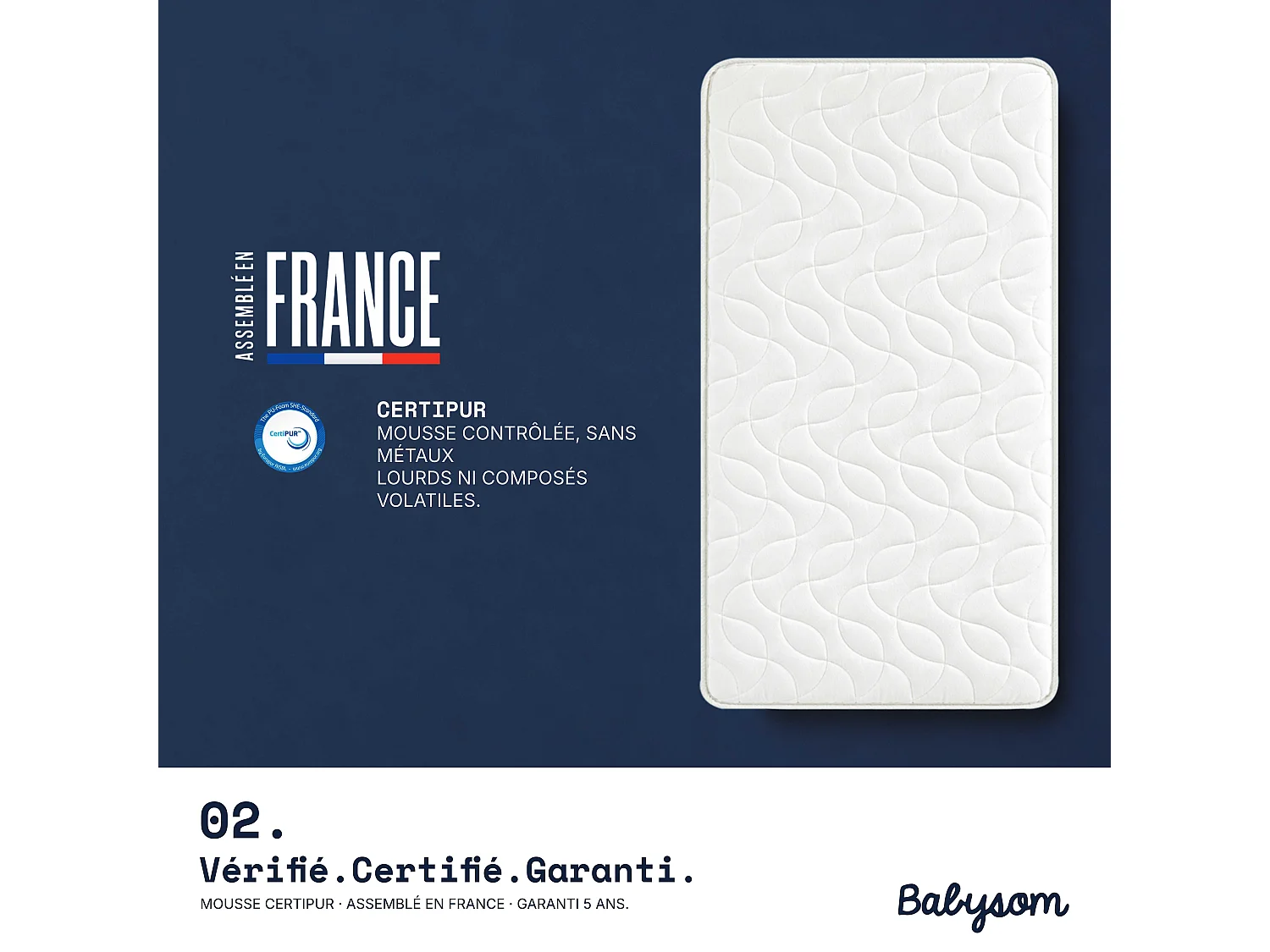 Matelas Enfant/Bébé Climatisé - 60x120x10 cm | Réversible | Anti-acarien