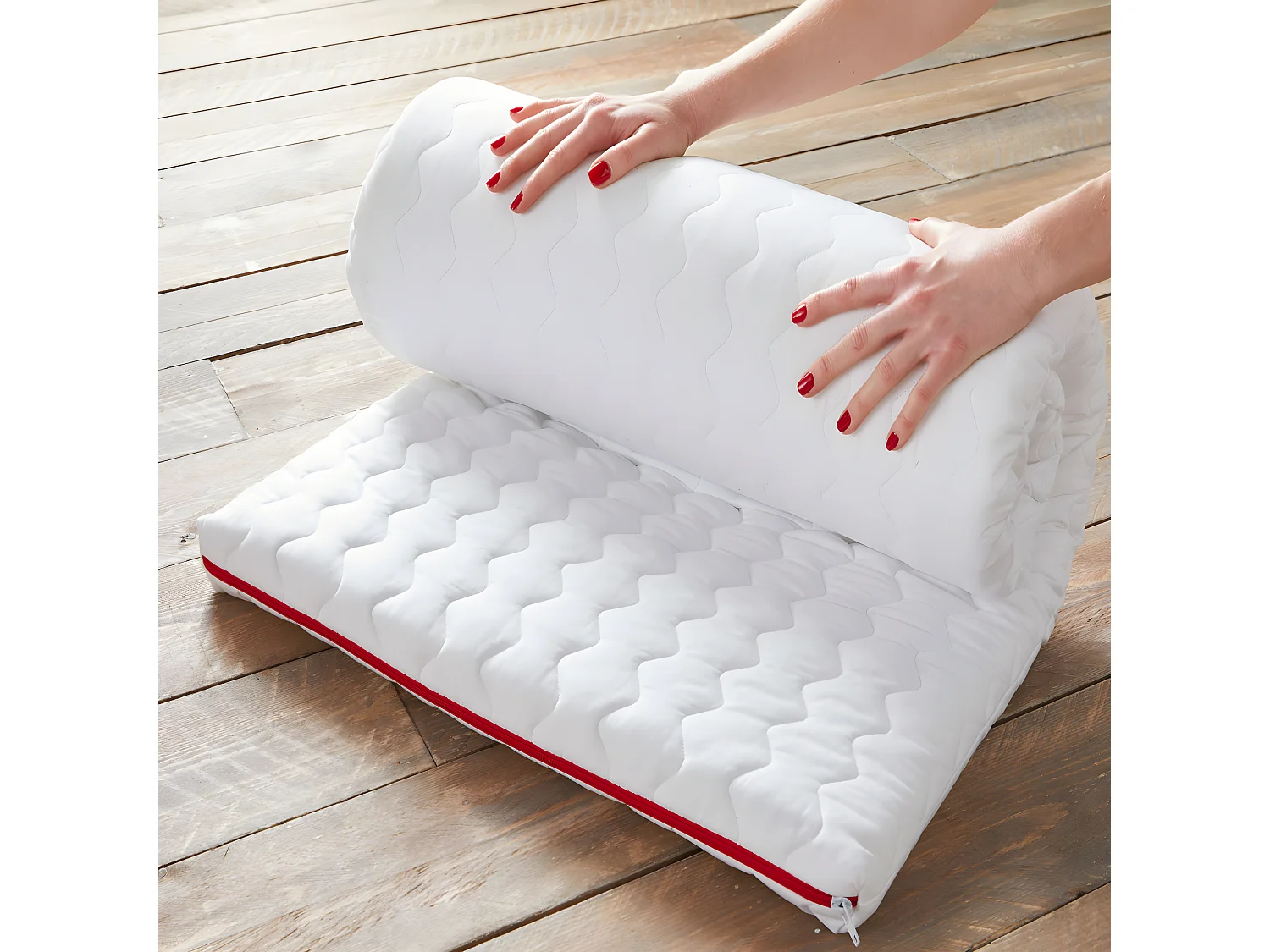 Matelas de Voyage pour Bébé - 60x120x5 cm | Roulé | Microfibre Ouatinée | Déhoussable