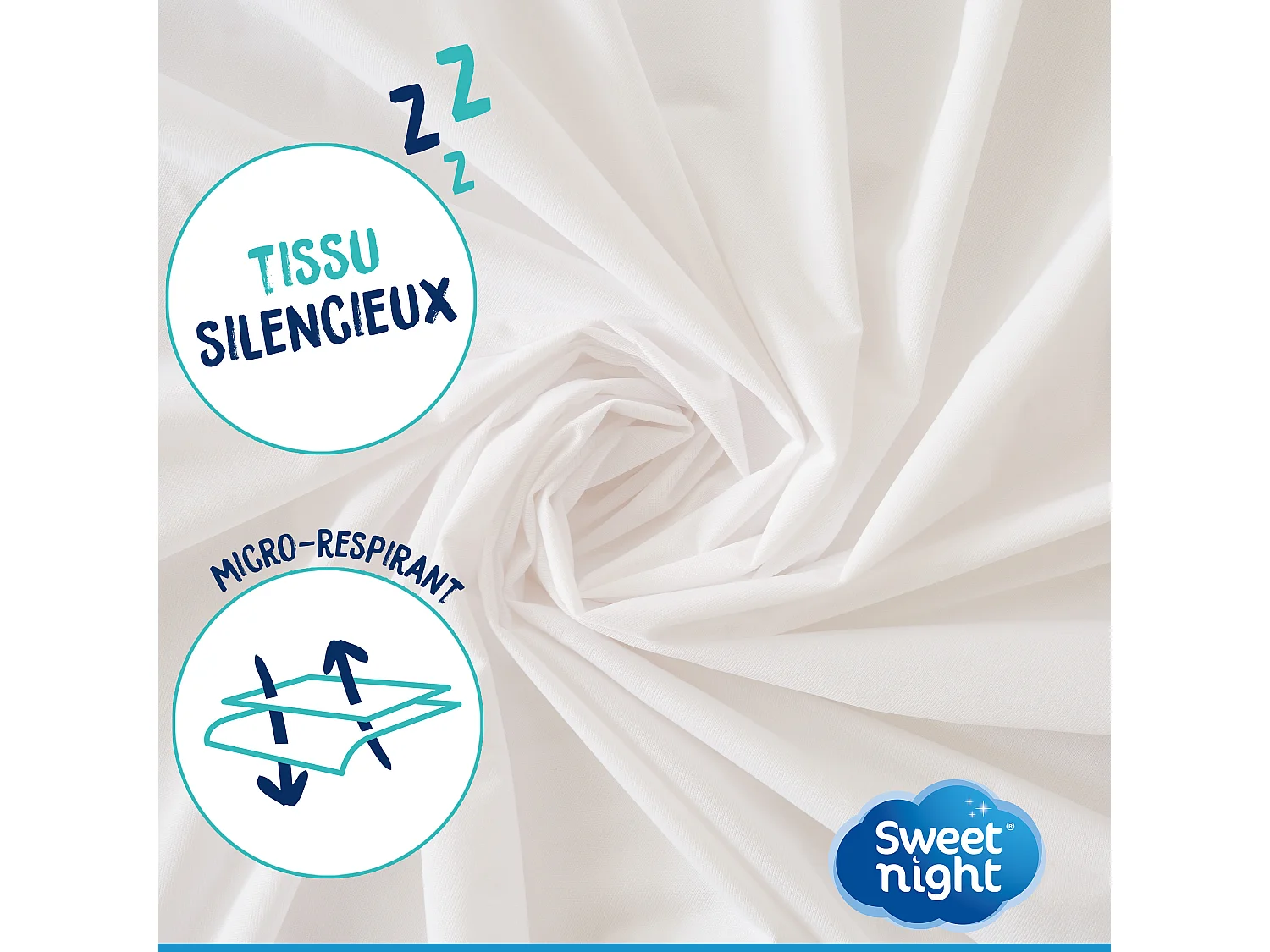 Protège matelas 160x200 cm | Alèse Imperméable et Micro Respirante |Silencieux | Lavable à 90°C